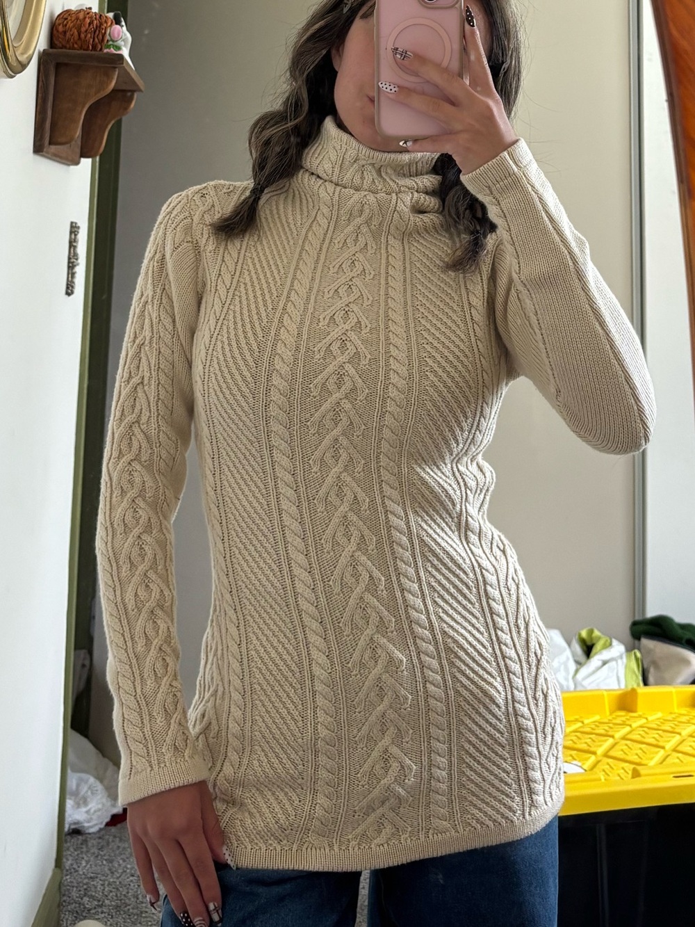 cable knit tight fitted sweater